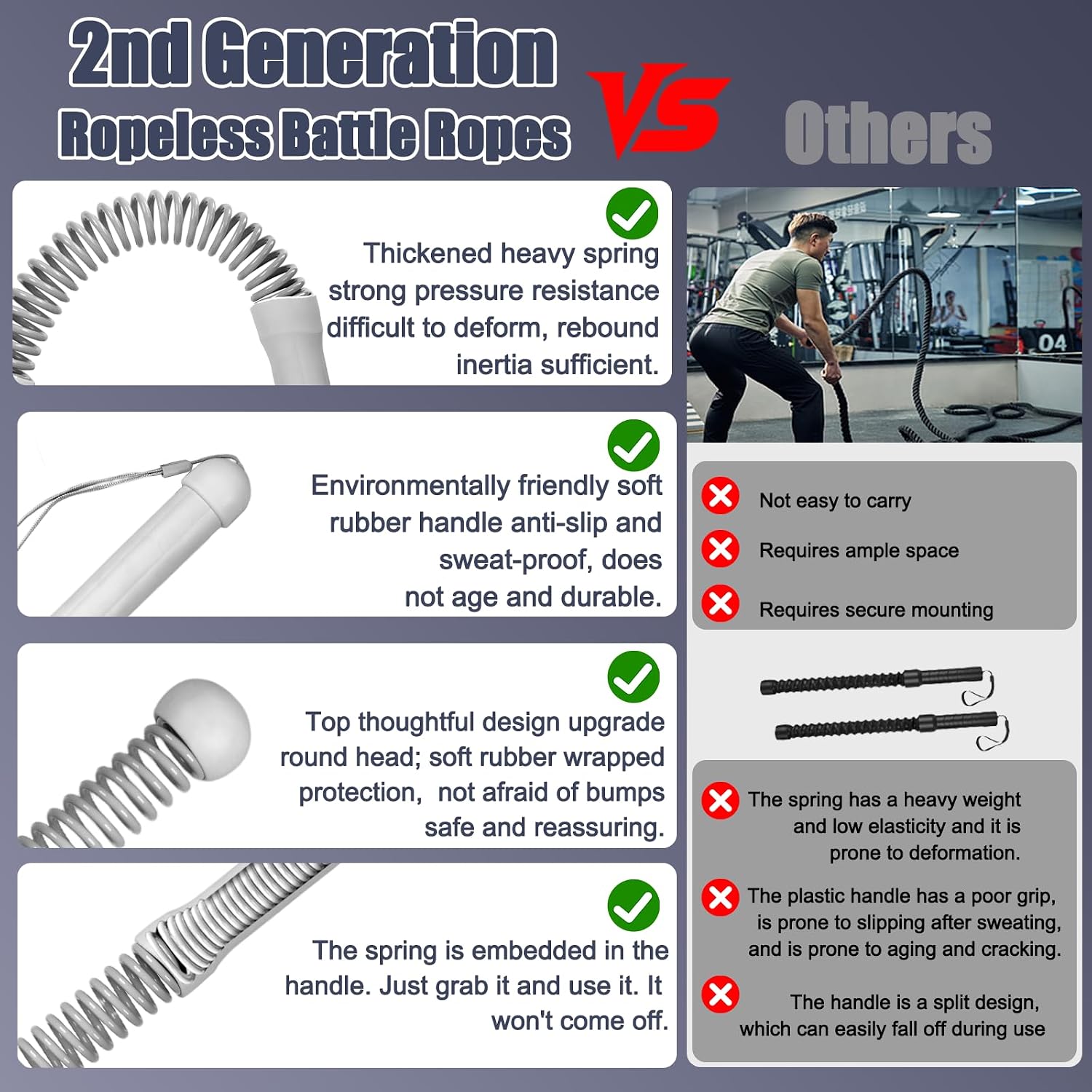 2nd Gen Ropeless Battle Ropes  - đánh giá và giá Heavy Equipment Training
