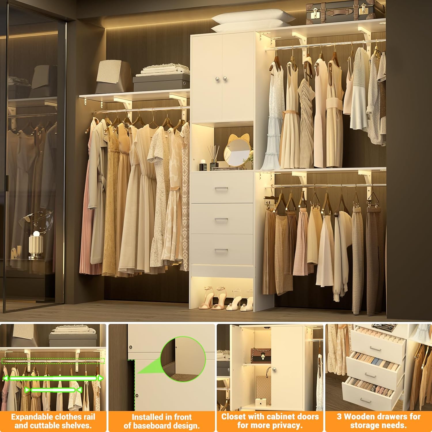 White 96 Inches Closet System  - đánh giá và giá Heavy Equipment Bulldozer