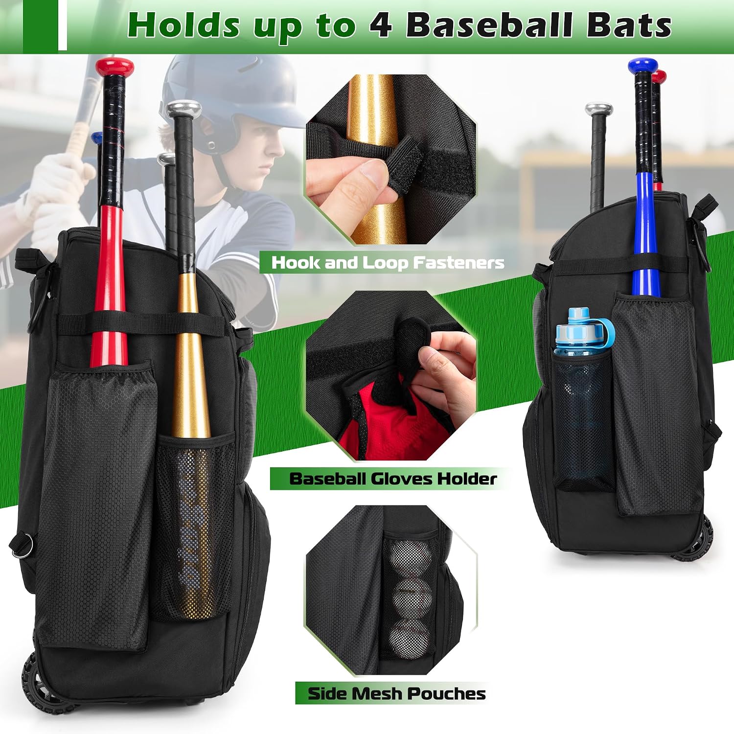 Rolling Baseball Backpack With - đánh giá và giá Heavy Equipment In