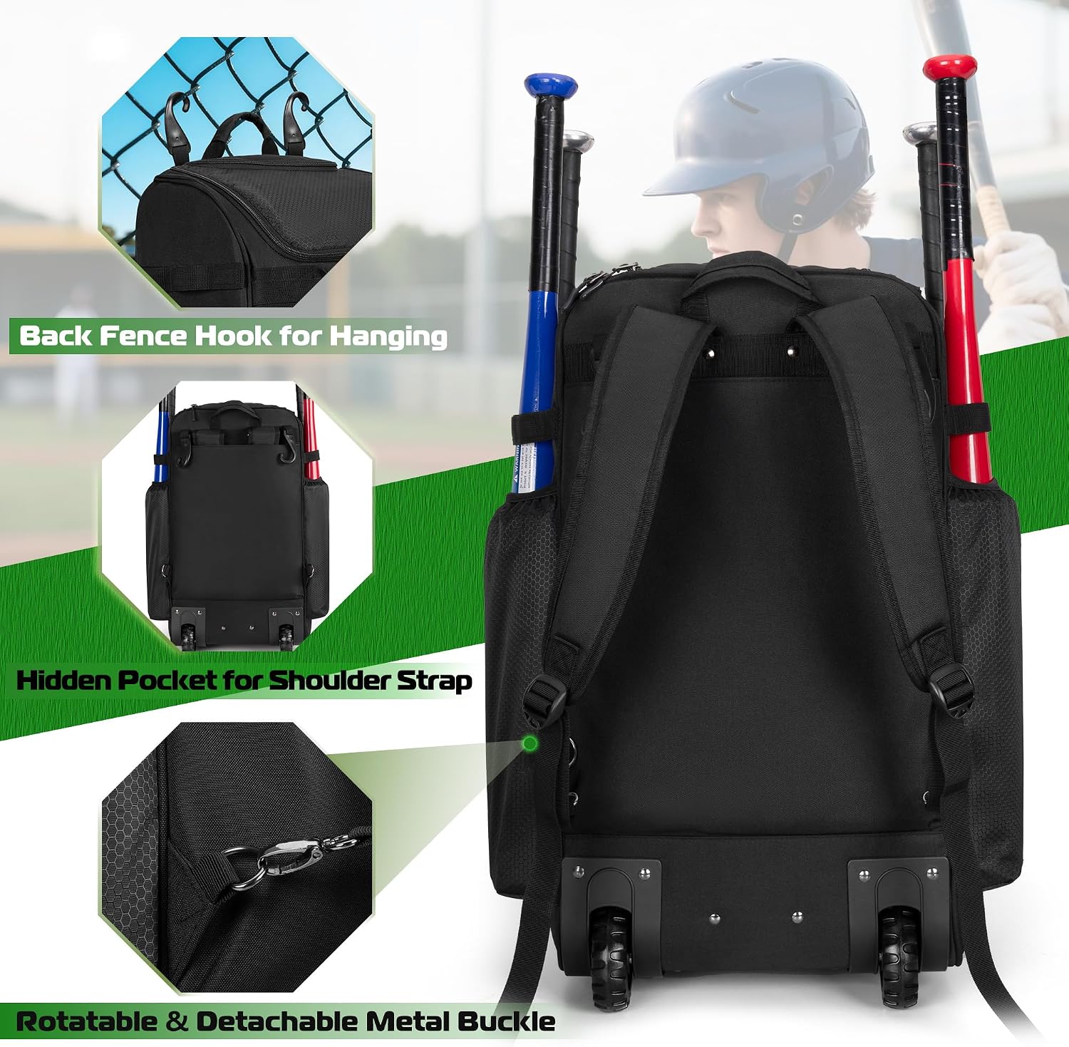Rolling Baseball Backpack With - đánh giá và giá Heavy Equipment In